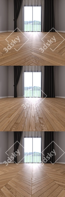 Title: Pure Oak Parquet Flooring 3D model image 3