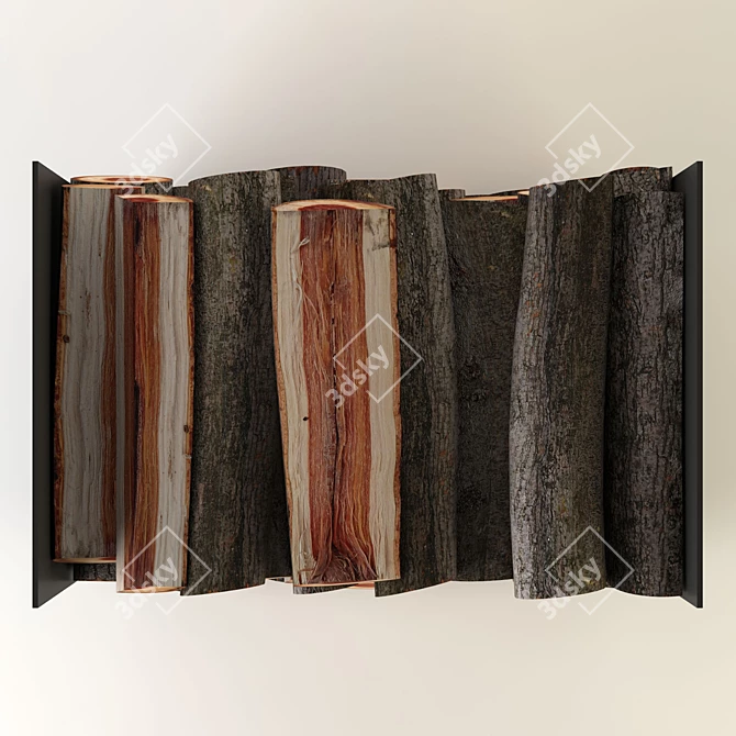 Metal Firewood Log Holder: Stylish & Practical 3D model image 2