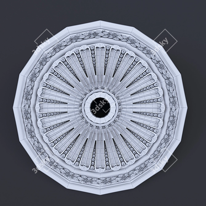 Elegant Ceiling Socket Molding 3D model image 2