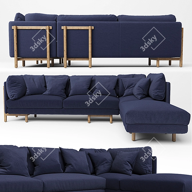 Elegant and Modern Frame Sofa 3D model image 1