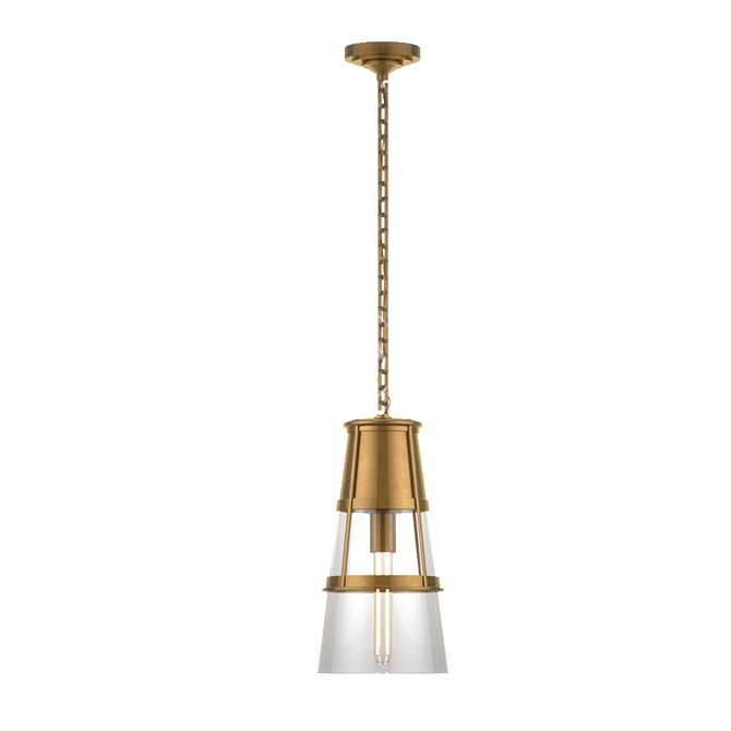 Modern Robinson Large Pendant in Antique Brass 3D model image 1