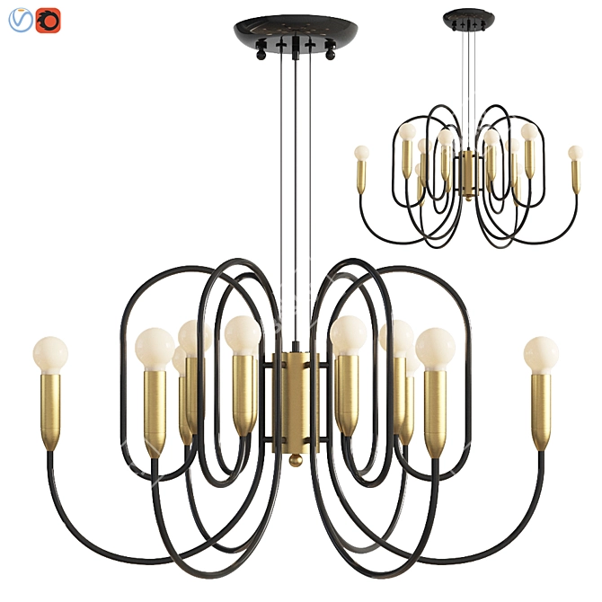 Loft-Inspired Pendant Light 3D model image 1