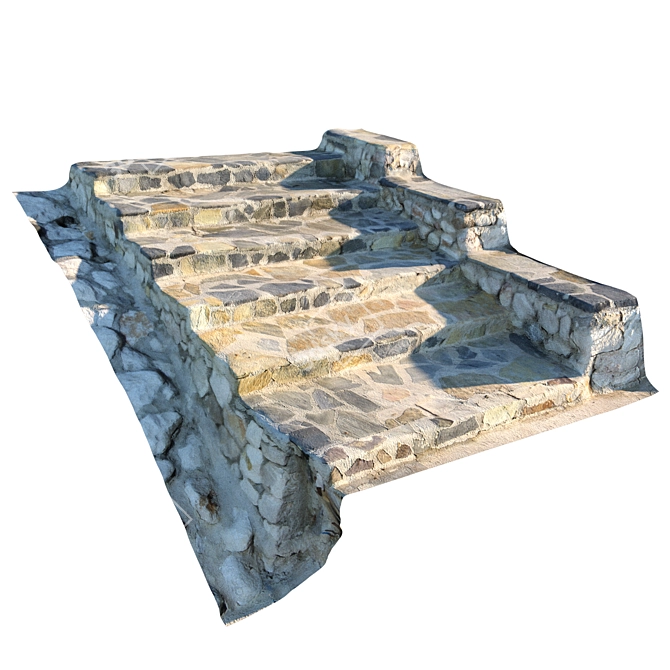 Durable Stone Staircase for Landscaping 3D model image 1