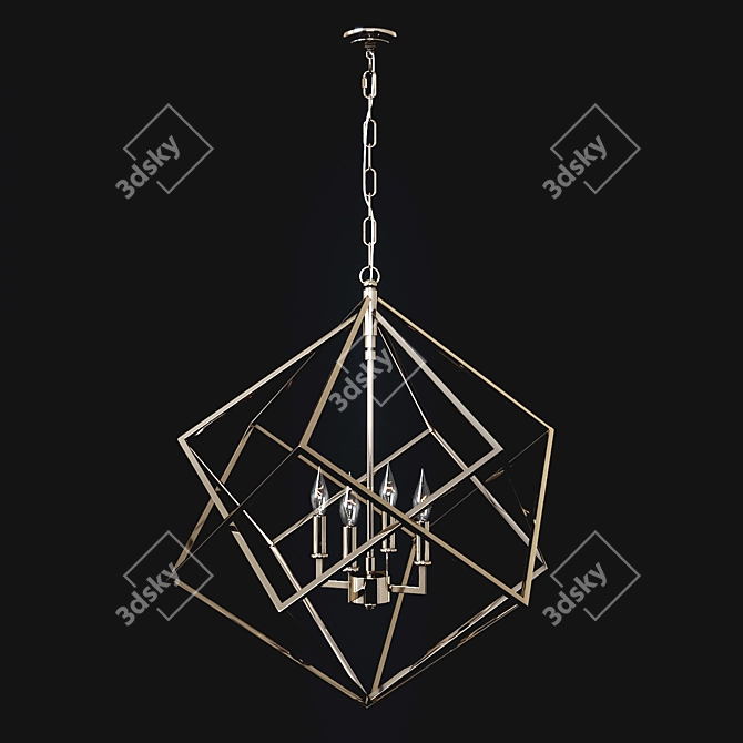 Geometric Geode Pendant Chandelier 3D model image 3