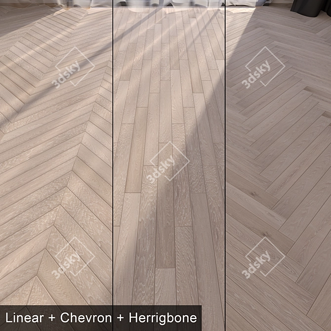 Elegant Cashmere Oak Parquet 3D model image 1