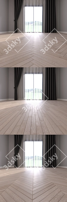 Elegant Cashmere Oak Parquet 3D model image 3