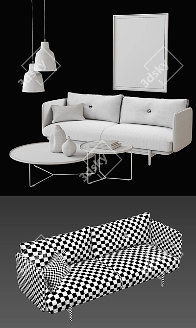 Weekend Sofa Set: Modern Design for Luxurious Lounging 3D model image 3