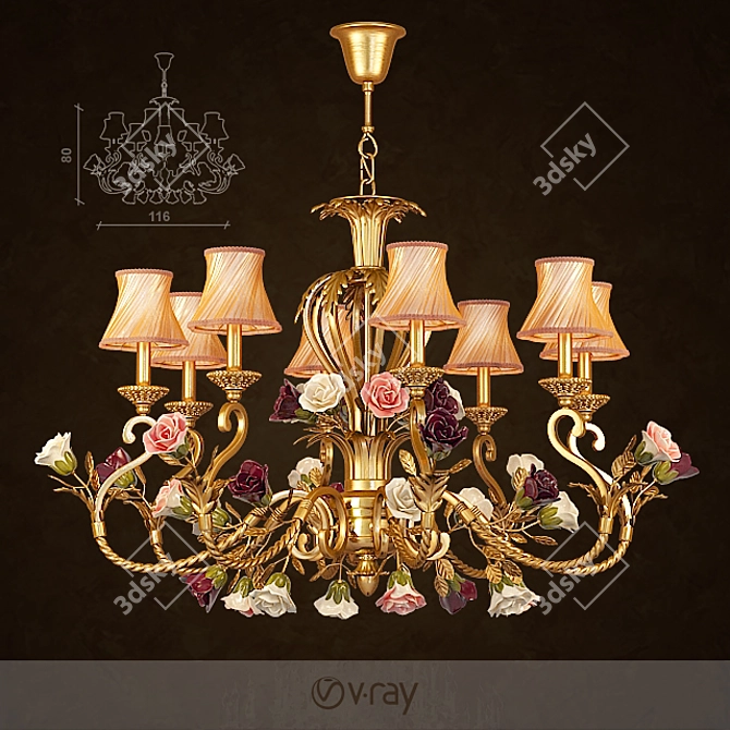 Elegant MONTLAMPS ML1943 Chandelier 3D model image 1