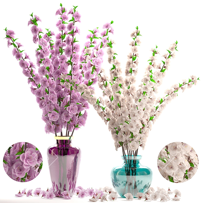 Cherry Blossom Bouquets: Elegant Floral Collection 3D model image 1