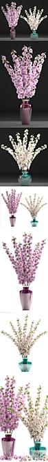 Cherry Blossom Bouquets: Elegant Floral Collection 3D model image 2