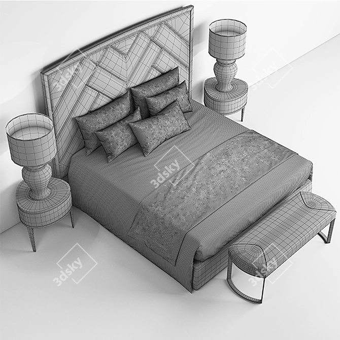 Heritage Bed: Classic Elegance 3D model image 3