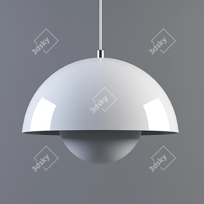 Elegant Matte White Chandelier 3D model image 2