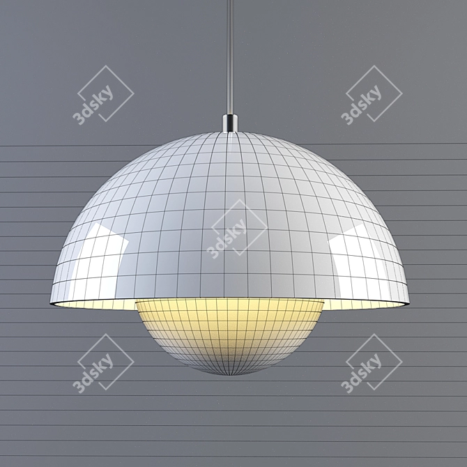 Elegant Matte White Chandelier 3D model image 3