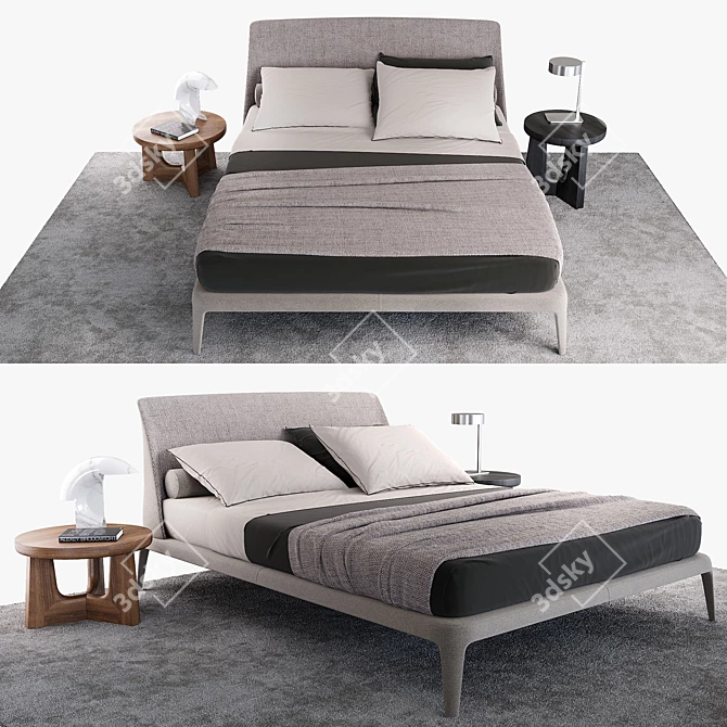 Stunning Poliform Kelly Bed 3D model image 1