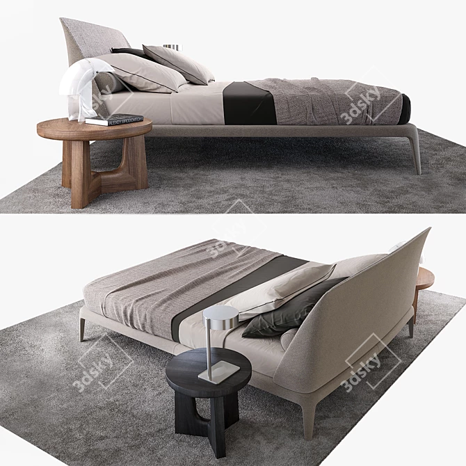 Stunning Poliform Kelly Bed 3D model image 2