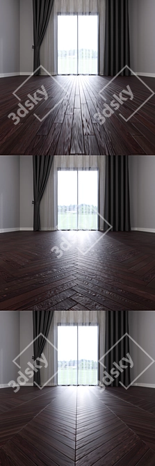 Sleek Wenge Parquet Flooring 3D model image 3