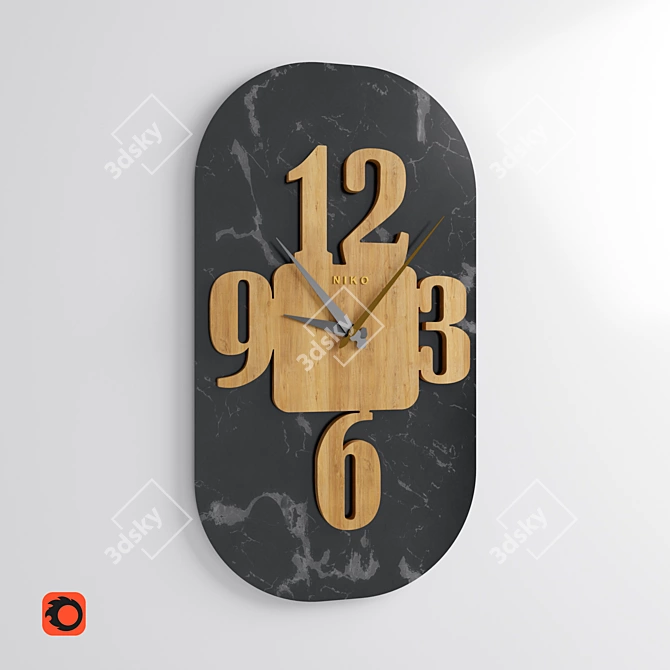 Modern Niko Clock: Stylish Design 3D model image 1