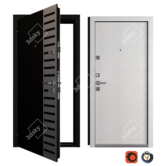 Isoterma Metal Entry Door: Stylish and Secure 3D model image 1