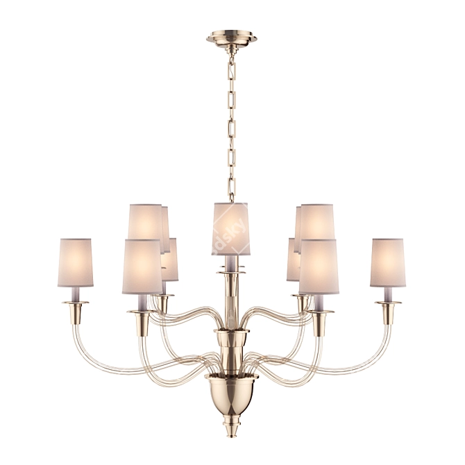 Thomas OBrien Vivian Polished Nickel Chandelier 3D model image 1