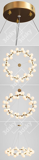 Antique Polished Brass Milk Bubble Chandelier 3D model image 2