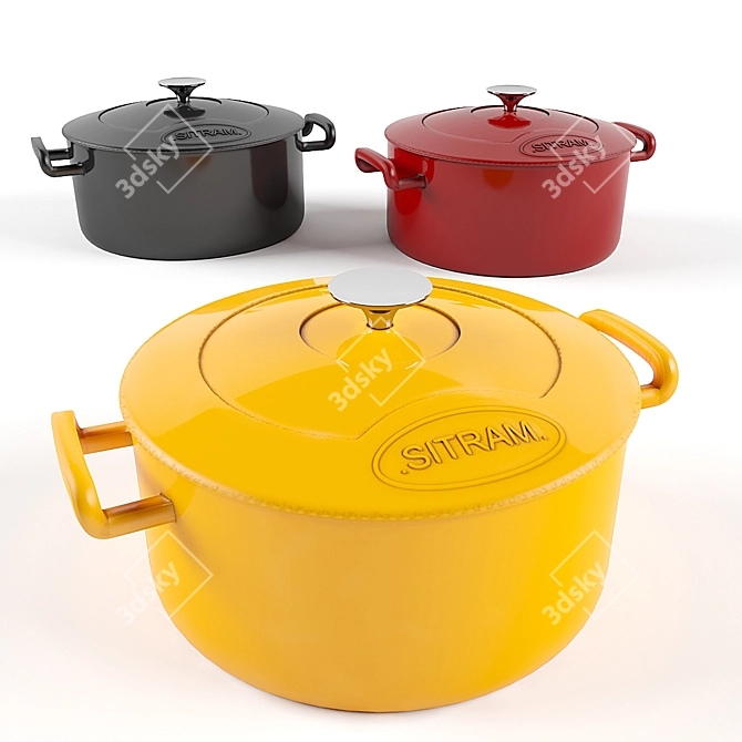 5L Round Cocotte SITRABELLA: Stylish and Practical 3D model image 1