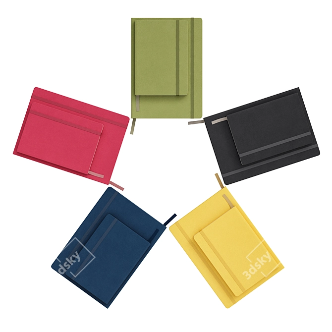 Versatile Moleskine Set: A4 & A5 Notebooks + Ellipse Pen 3D model image 3