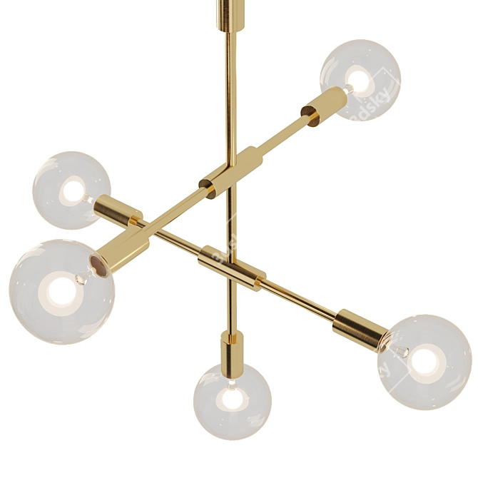 Brass Pikart Chandelier - ART 3961 3D model image 2