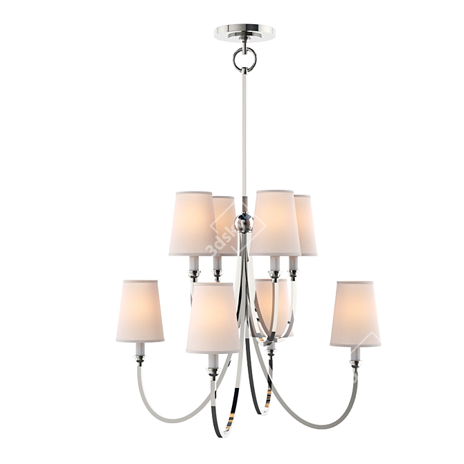 Thomas O'Brien Reed 8-Light Chandelier 3D model image 1