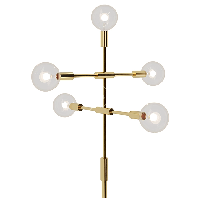 Elegant Brass Floor Lamp 3D model image 2