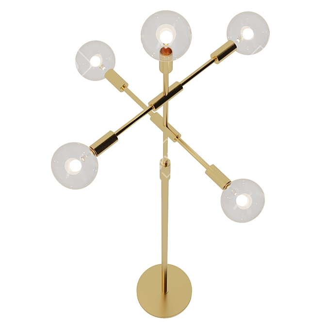 Elegant Brass Floor Lamp 3D model image 3