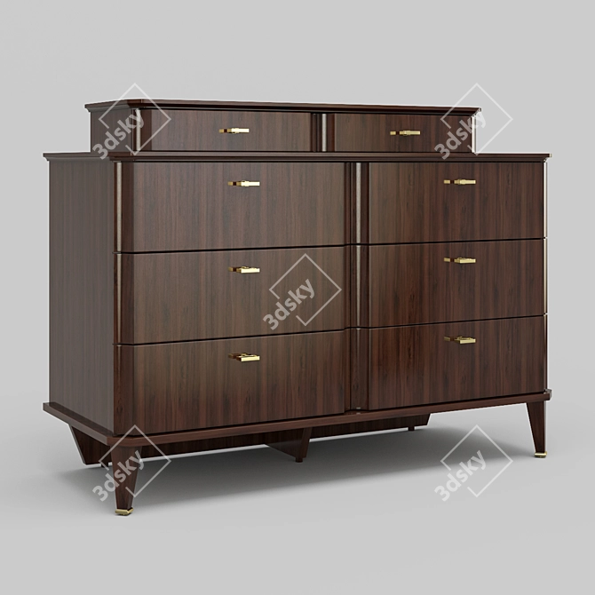 Mestre Mahogany Chest of Drawers 3D model image 1