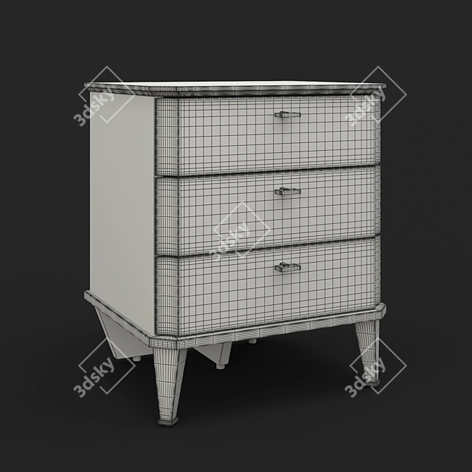 MESTRE Mahogany Bedside Cabinet 3D model image 2