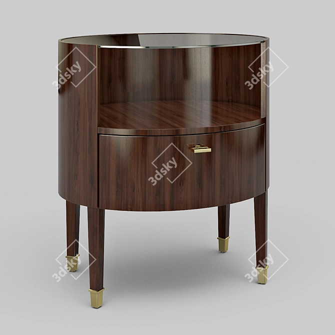 Elegant Mahogany Bedside Cabinet 3D model image 1