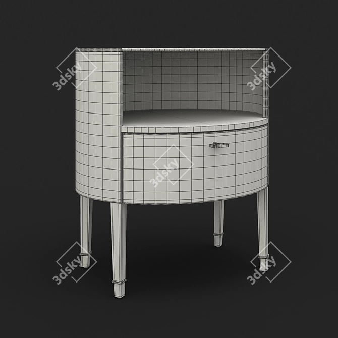 Elegant Mahogany Bedside Cabinet 3D model image 2