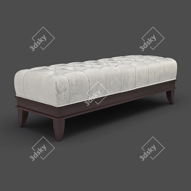 Elegant Cherry Veneer Ottoman 3D model image 1