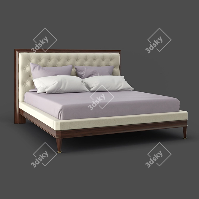 Elegant Mahogany Bed - Fratelli Barri MESTRE 3D model image 1