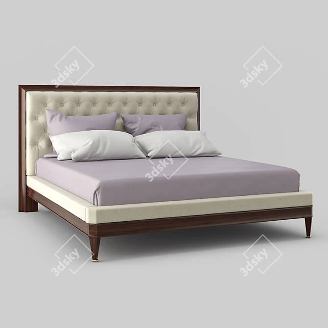 Elegant Mahogany Bed - Fratelli Barri MESTRE 3D model image 2