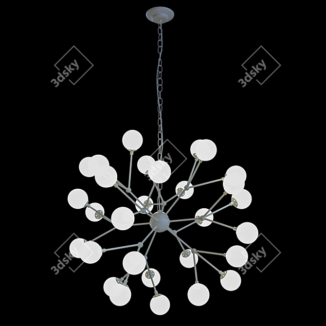 Elegant Medea White Crystal Pendant 3D model image 1