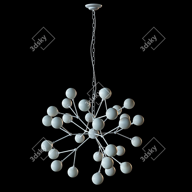 Elegant Medea White Crystal Pendant 3D model image 2