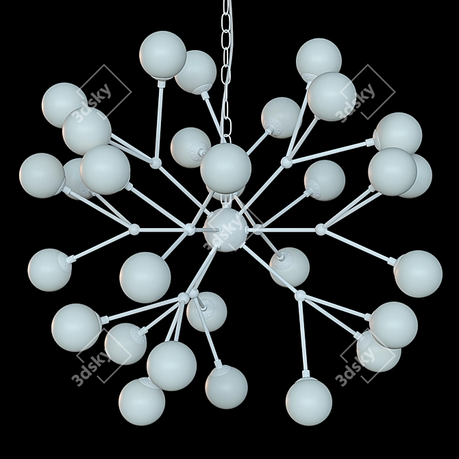 Elegant Medea White Crystal Pendant 3D model image 3
