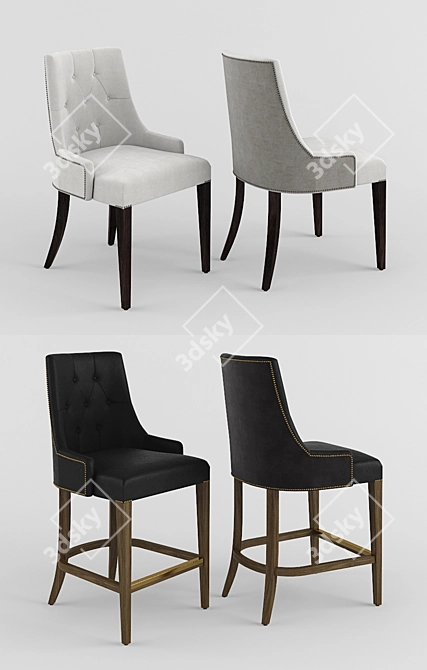 Luxurious Olimpia Chairs - Stylish and Versatile 3D model image 2