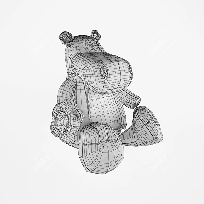 Adorable Hippo Umbrella Holder 3D model image 3