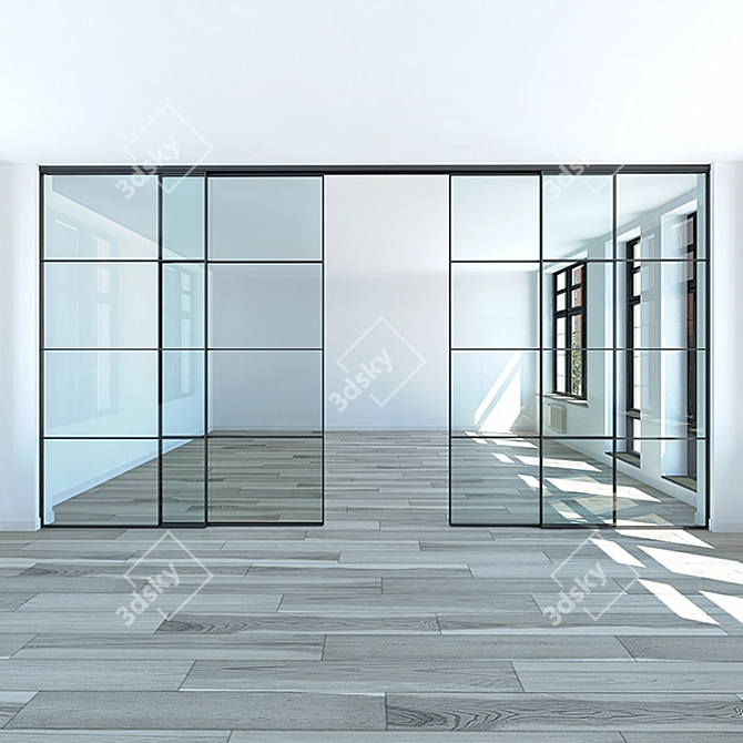 Elegant Raumplus Glass Partition 3D model image 2