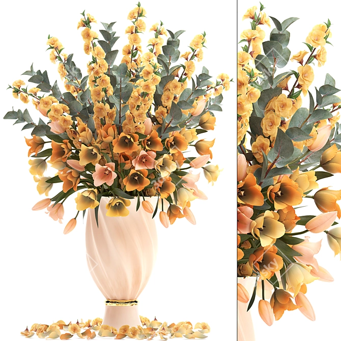 Spring Blooms Bouquet 3D model image 1