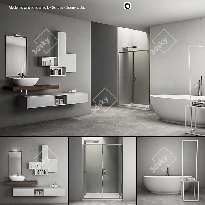 Arcom e.Ly Bathroom Furniture Set 3D model image 1