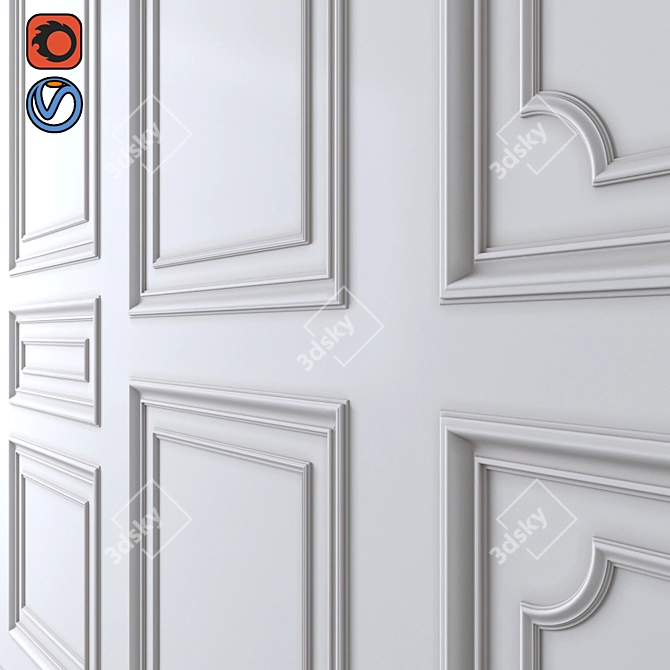 Elegant Ornamental Molding 3D model image 2