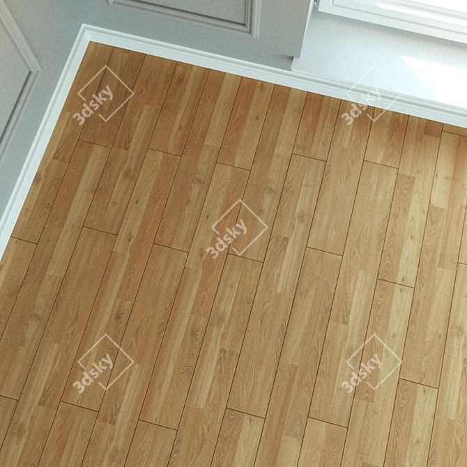 Natural Wood Laminate Flooring 3D model image 3