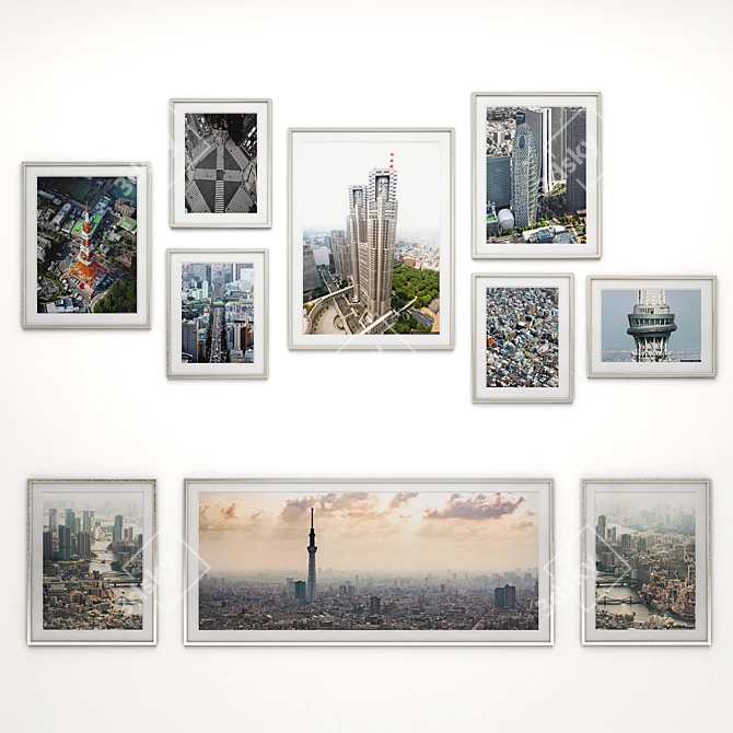 Tokyo Set: Frame Sizes 900x700, 700x550, 1200x900, 2100x900 3D model image 1