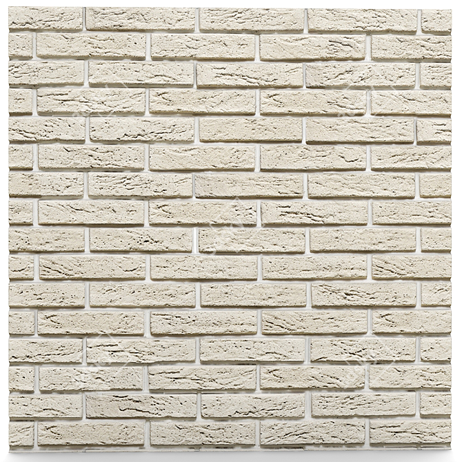 White Brick Wall: Authentic and Versatile Home Decor 3D model image 1