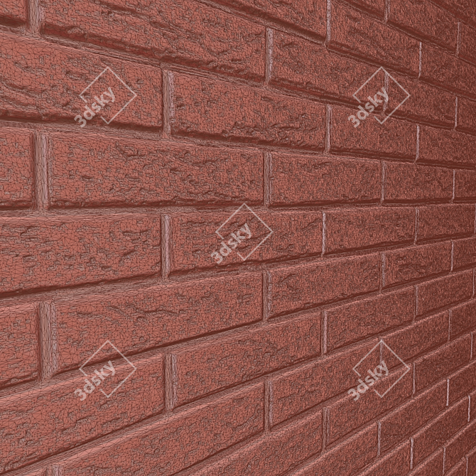 White Brick Wall: Authentic and Versatile Home Decor 3D model image 3